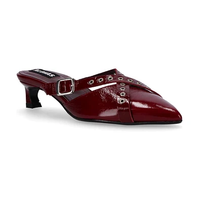 Zyra Onix Burgundy Leather Mules