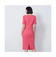 Etcetera Women's Pink Spring Sheath Dress Cosmos