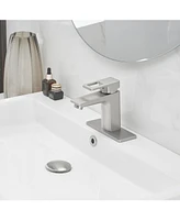 Single-Handle Single-Hole Bathroom Faucet Spot Resist Brushed Nickel