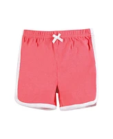 Hudson Baby Girls Shorts Bottoms 4-Pack, Coral, Months