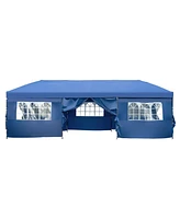 10x30 Navy Pop-Up Canopy Tent w/ Sidewalls & Wheeled Bag