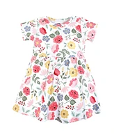 Hudson Baby Girls Cotton Dresses, Modern Botanical, 9-12 Months