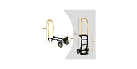 Hand Truck Dual Purpose 2 Wheel Dolly Cart and 4 Wheel Push Cart with Swivel Wheels 330 Lbs Capacity Heavy Duty Platform Cart for Moving/Warehouse/Gar