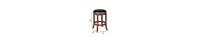 Wood Counter Stool – 360° Swivel Seat with Faux Leather Upholstery