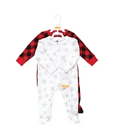 Hudson Baby Girls Thermal Zipper Sleep and Play 2pk, Snowflake