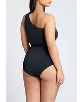 Eloquii Plus One Shoulder Piece Swimsuit With Cutout