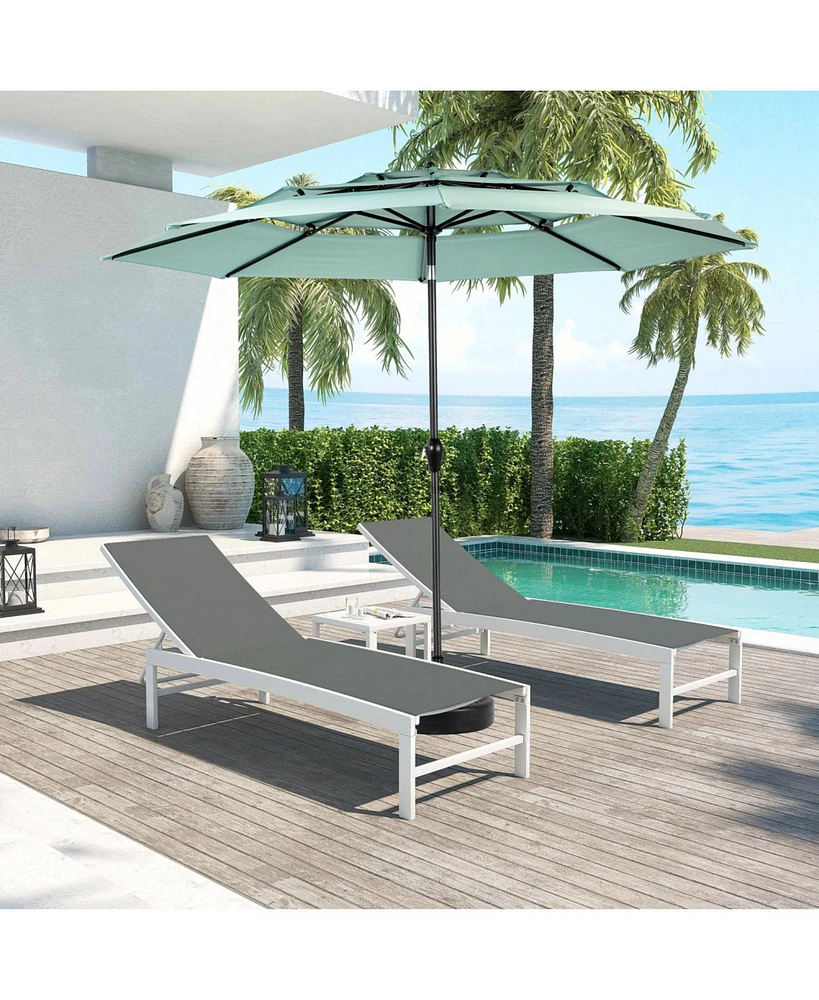 10ft 3-Tier Auto-Tilt Outdoor Patio Umbrella (Light Green)