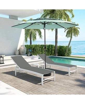 10ft 3-Tier Auto-Tilt Outdoor Patio Umbrella (Light Green)
