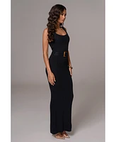 Jluxlabel Plus Black Moonrise Ribbed Maxi Dress
