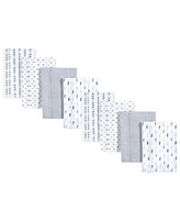 Hudson Baby Luvable Friends Boys Cotton Poly Flannel Burp Cloths 8-Pack, Boy Feathers, One Size