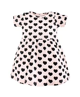 Hudson Baby Girls Cotton Dresses, Leopard And Hearts, 9-12 Months