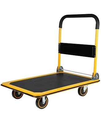 Platform Truck Hand Truck Large Size Foldable Dolly Cart for Moving Easy Storage and 360 Degree Swivel Wheels 660lbs Weight Capacity