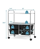 4 Drawers Shelves Rolling Storage Cart Rack