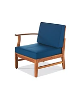 Modular Acacia Wood 7-Piece Outdoor Sectional Set