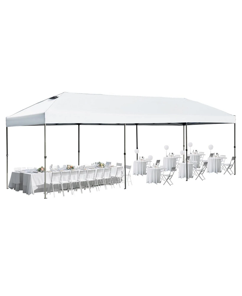 10x30 White Pop-Up Canopy Tent with Sidewalls & Wheeled Bag
