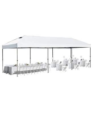 10x30 White Pop-Up Canopy Tent with Sidewalls & Wheeled Bag
