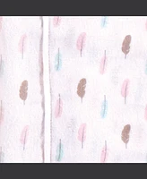 Hudson Baby Luvable Friends Girls Cotton Poly Flannel Burp Cloths 8-Pack, Girl Feathers, One Size