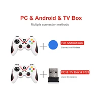 V8 2.4G Wireless Game Controller – Dual Vibration Joystick for Android, iOS, Pc, PS3, Switch, Mobile Phone (Black)