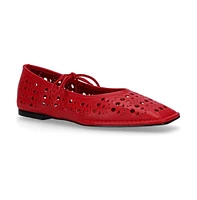 Sway Slit Leather Ballet Flats