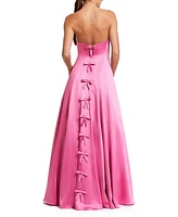 Mac Duggal Women's Satin Strapless Ballgown With Bow Details
