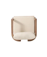 3pc Acacia Patio Set, Brown wash, Beige cushions