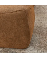 Large orange beanbag sofa with pillow & ottoman
