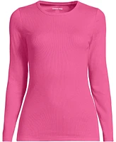 Lands' End Plus Long Sleeve Micro Rib T-Shirt