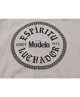 Modelo Men's Masterfully Made Pablo Dier Logo Long Sleeve Sand Adult Hooded Sweatshirt-3XL