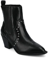 Journee Collection Women's Braylee Western Studded Ankle Booties