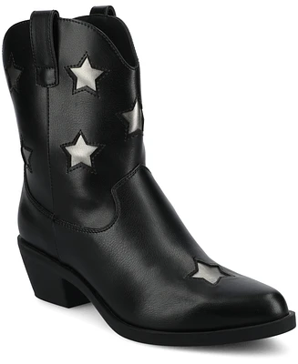 Journee Collection Women's Underwood Cuban Heel Casual Comfort Ankle Booties