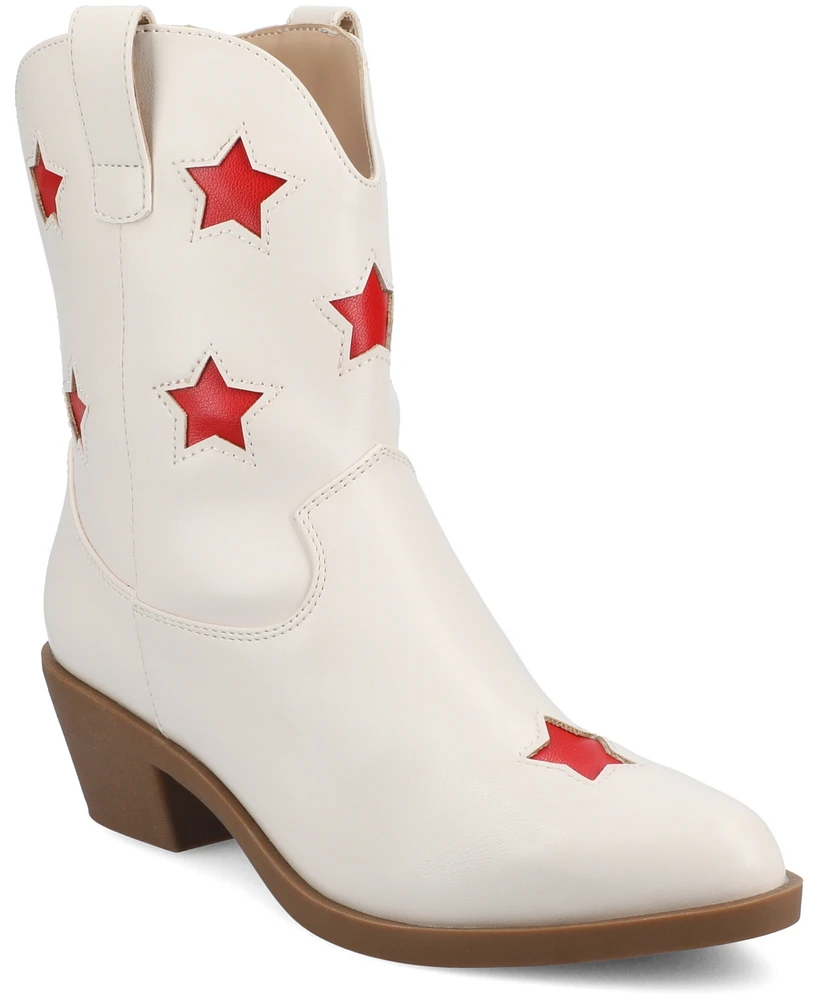 Journee Collection Women's Underwood Cuban Heel Casual Comfort Ankle Booties