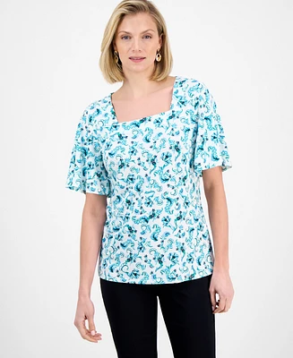 Brand? Women's Printed Square-Neck Top, Exclusively at Macy's