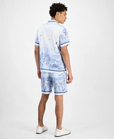 Guess Mens Short Sleeve Jungle Shirt Big Cat Shorts