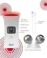 Tzumi Slf 2-in-1 Microcurrent Facial Device Led Red Light Therapy Massager Tool