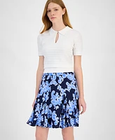 Tommy Hilfiger Women's Printed Godet Pull-On Skirt