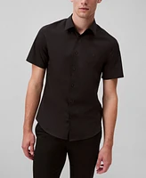 Calvin Klein Men's Slim Fit Short Sleeve Solid Stretch Button-Front Shirt