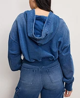 Good American Women's Jeanius Cotton Zip-Up Hoodie