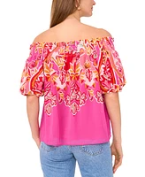 Sam & Jess Women's Floral-Print Off-The-Shoulder Top