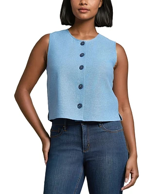 Jones New York Women's Sleeveless Button-Front Vest