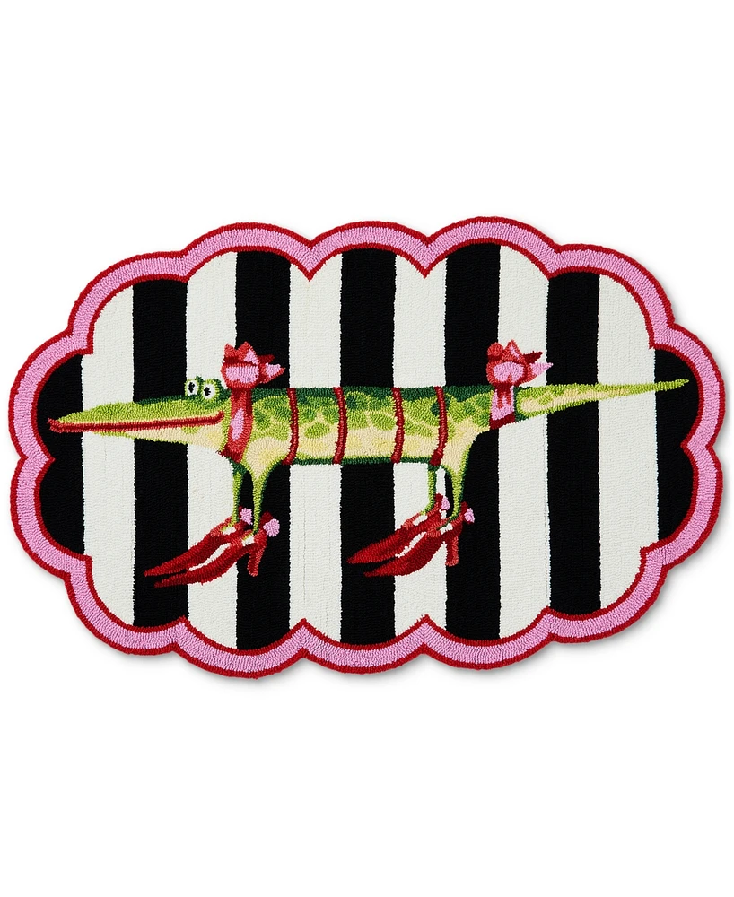 Mackenzie-Childs Patience Brewster Gloria Alligator 4' Scalloped Rug