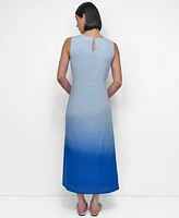 Dkny Women's Dip-Dyed Side-Ruched Sleeveless Dress