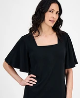 Jm Collection Petite Flutter-Sleeve Square-Neck Top, Exclusively at Macy's