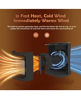 Cowsar Compact Indoor Space Heater, 1500W Electric Ceramic Heater with Adjustable Thermostat, Portable Heater Fan for Office & Bedroom, Etl Certified