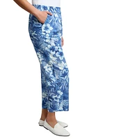 Jones New York Women's Printed Cropped Pull-On Pants