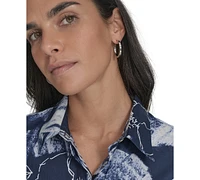 Calvin Klein Women's Cotton Abstract-Print Shirtdress