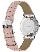 Timex Women's Analog Pink Leather Strap Watch, 31mm