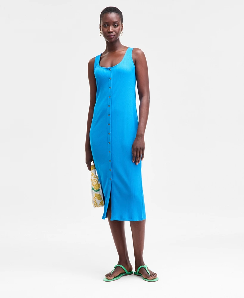 On 34th Women's Rib-Knit Button Down Midi Dress, Exclusively at Macy's