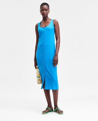 On 34th Women's Rib-Knit Button Down Midi Dress, Exclusively at Macy's