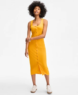 On 34th Women's Rib-Knit Button Down Midi Dress, Exclusively at Macy's