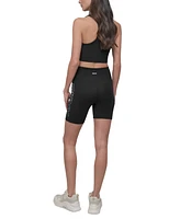 Dkny Sport Women's Ombre-Logo High-Rise 7" Bike Shorts